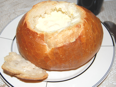 Sopa de Palmito no Pão Italiano